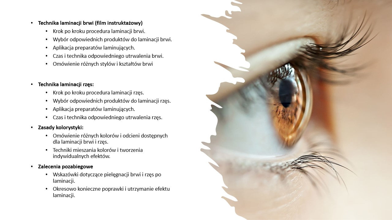 E-book szkoleniowy "Kurs laminacji brwi i rzęs